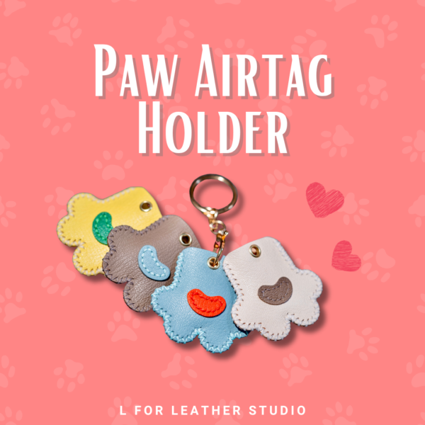 Leather AirTag Holder Paw