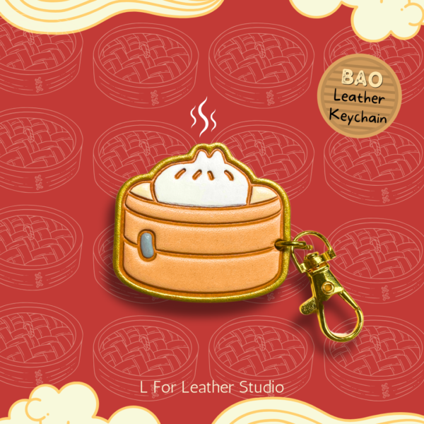 Dim Sum Leather Keychain