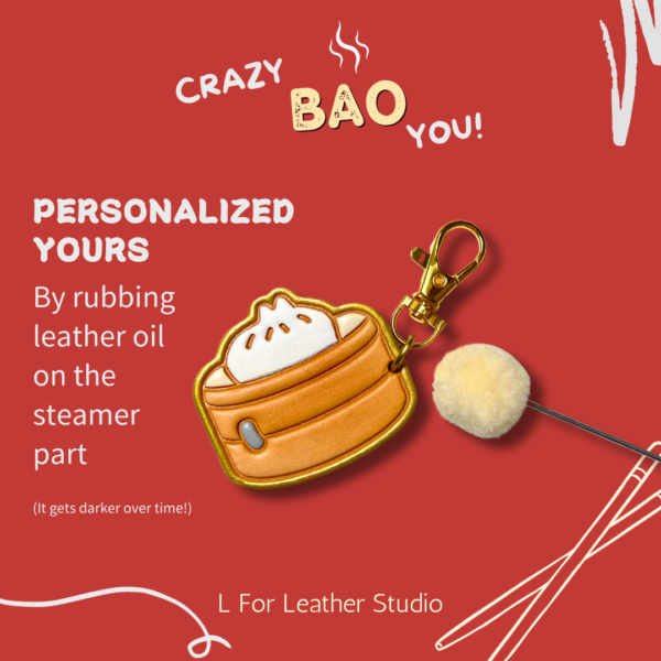 Dim Sum Leather Keychain - Image 4