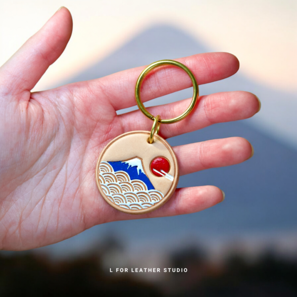 The Great Wave of Kanagawa Leather Keychain - Image 6