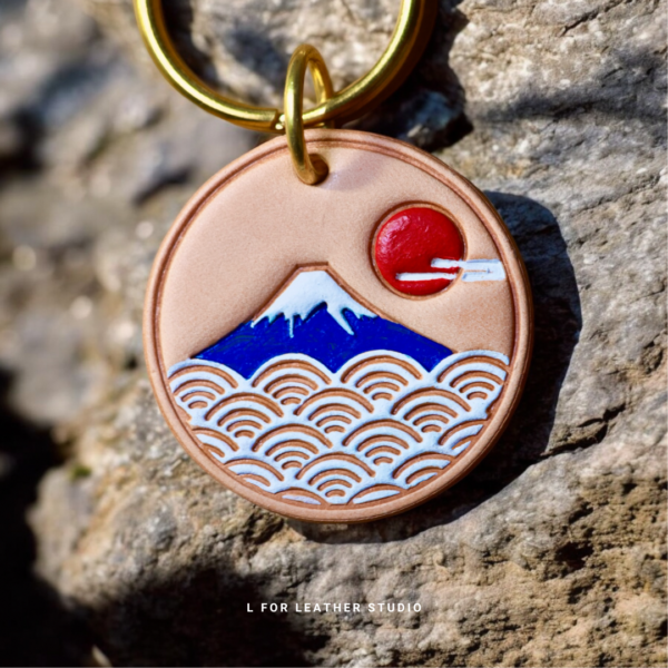 The Great Wave of Kanagawa Leather Keychain - Image 5