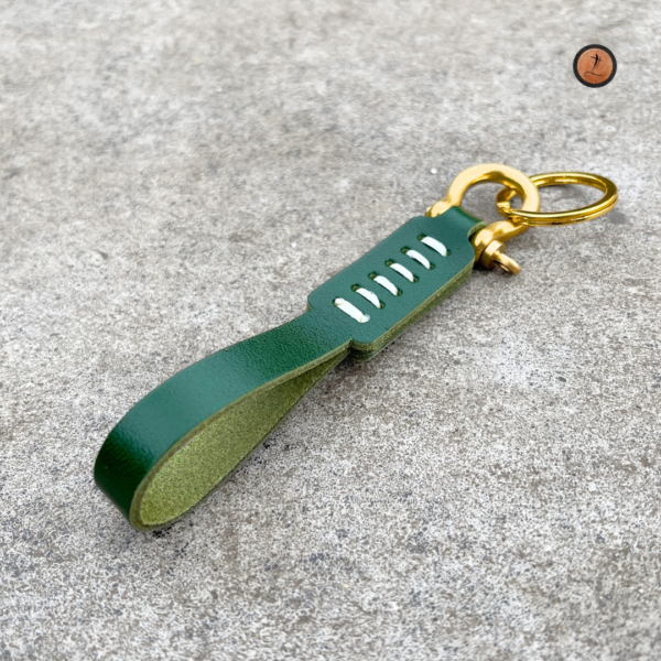 Solid Brass Leather Keychain - Kai - Image 10