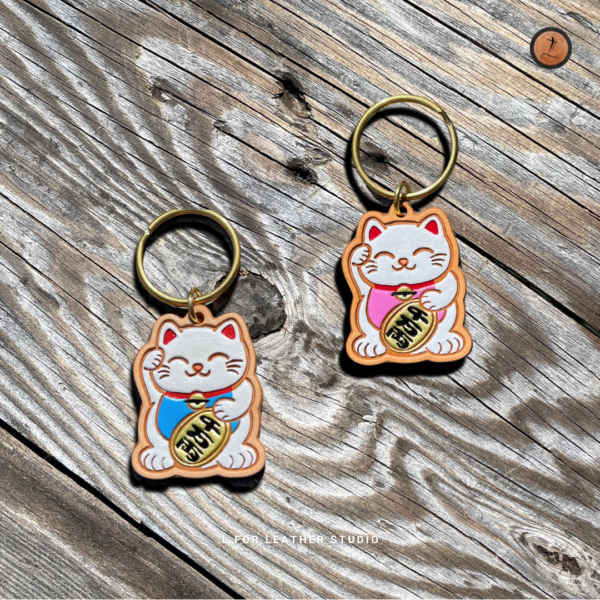 Maneki neko keychain deals