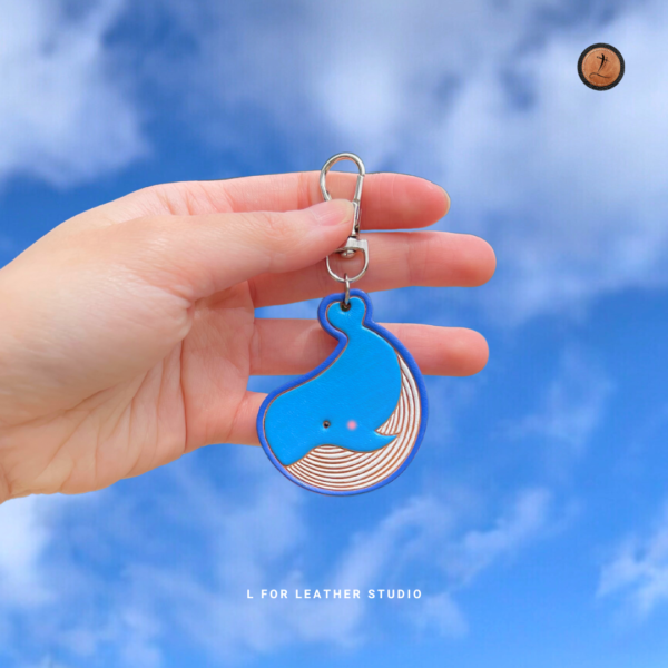 Whale Leather Keychain - Image 2