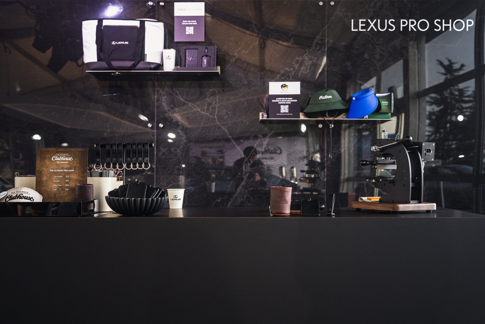 Onsite embossing station at Lexus Pro Shop, Monterey Car Week 2025, Pebble Beach