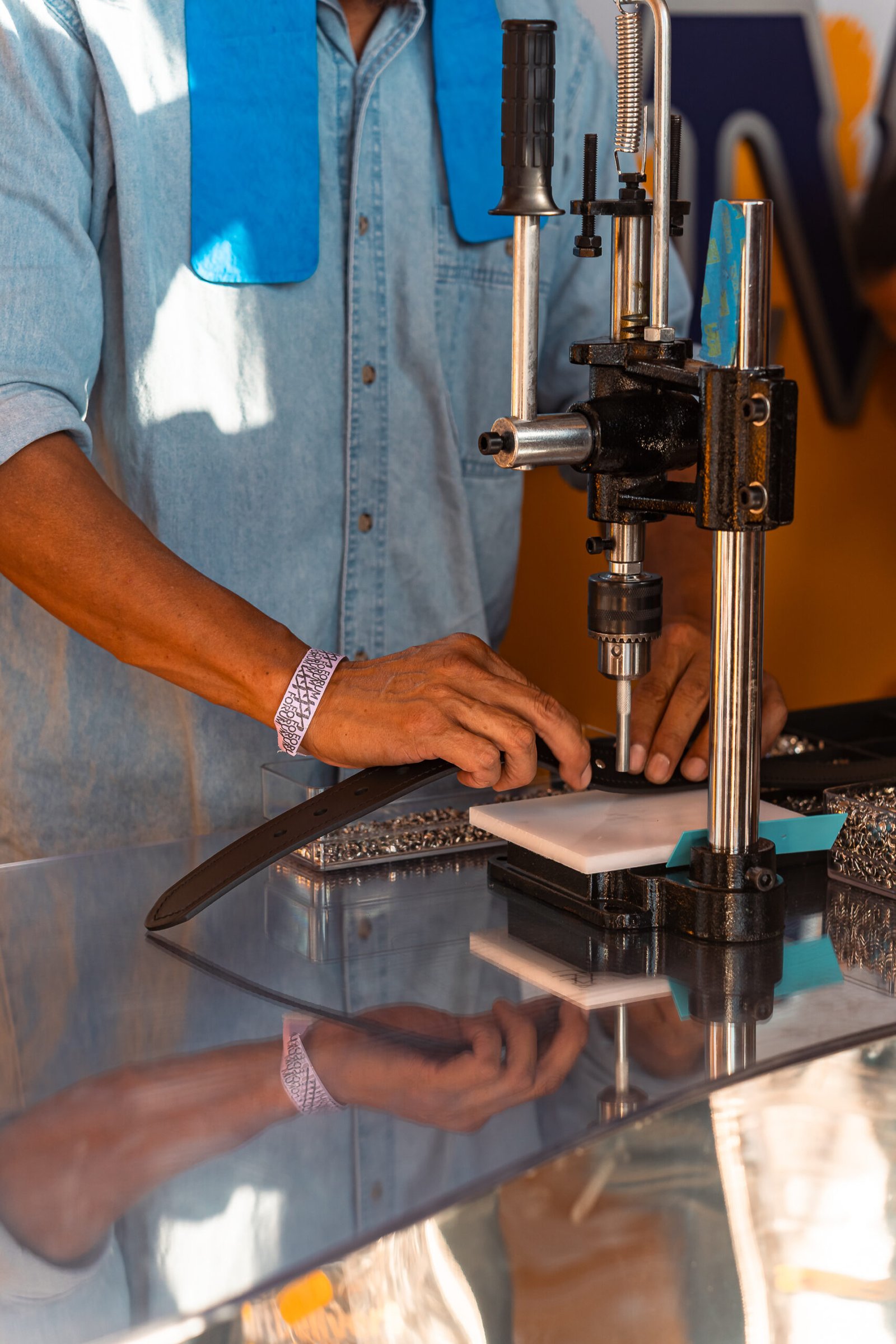 Onsite embossing station at Lexus Pro Shop, Monterey Car Week 2025, Pebble Beach