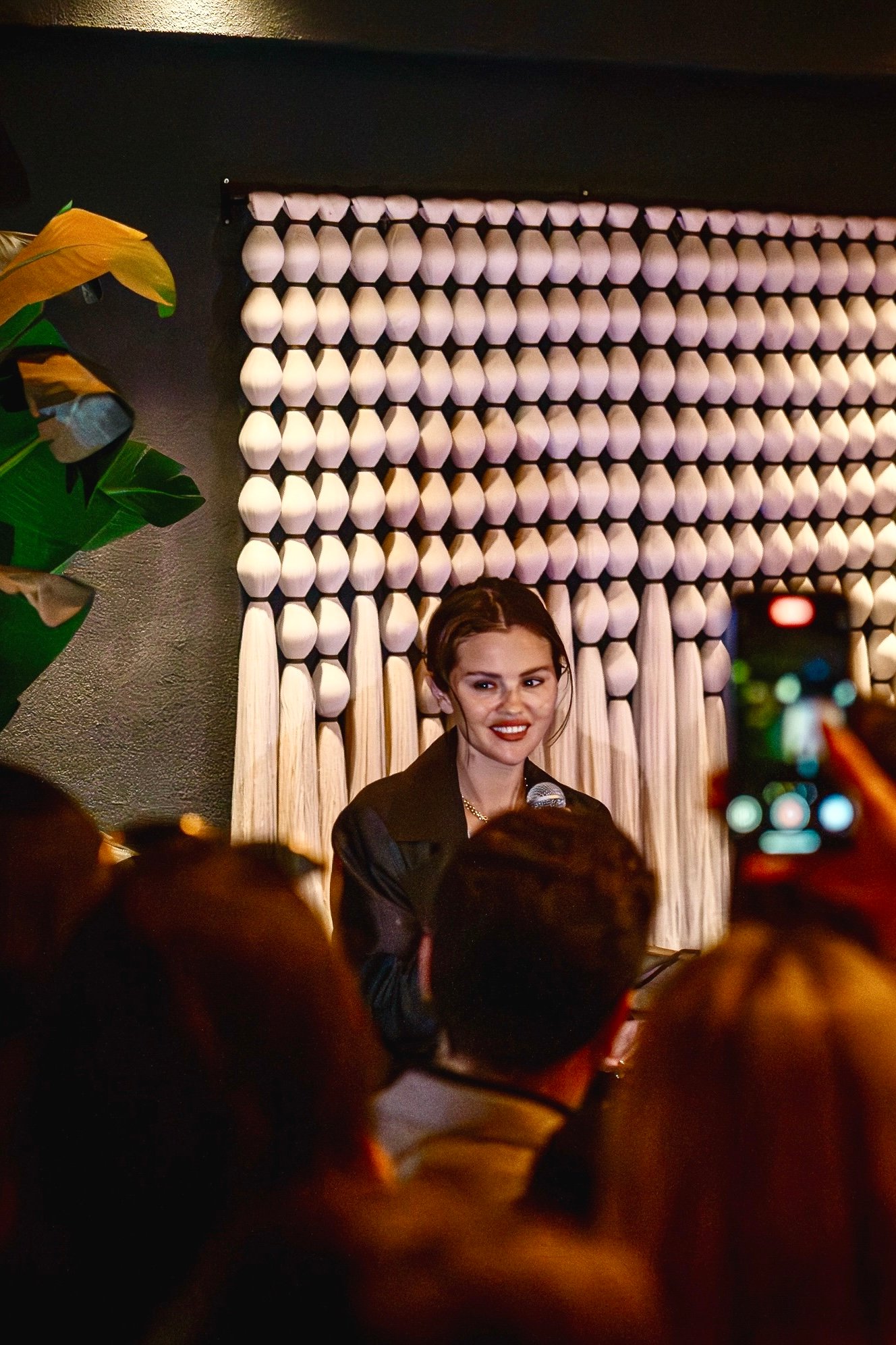 Selena Gomez giving a heartfelt speech at Rare Beauty’s 5th anniversary celebration, highlighting the brand’s mission and unity.